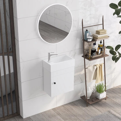 Slimline - Vanity Sink Cabinet with Basin and Cupboard Storage - White