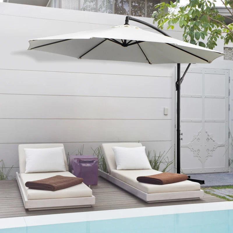 Cantilever Hanging Banana Parasol Umbrella - White