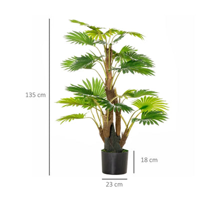 Artificial Palm Tree Style House Plant - Indoor / Outdoor - 135cm / 4.4ft