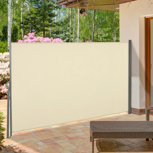 Retractable Side Sun Awning / Outdoor Privacy Screen - (3 x 1.6m) - Beige