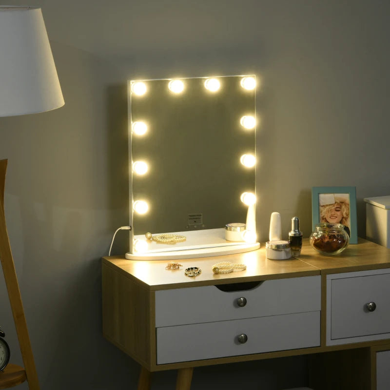 LED - Vanity Mirror Hollywood Style Dressing Room with 12 Dimmable Lights