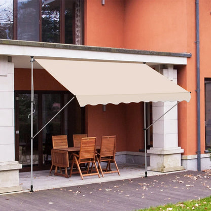 (3x1.5m) - Adjustable Aluminium Frame Awning Canopy - Beige