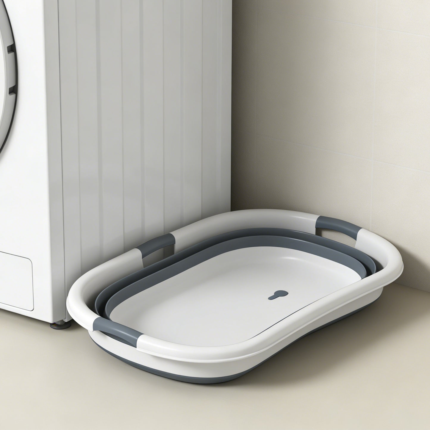 Dog Bath Tub, Portable Foldable Dog Bathtub with Drainage Hole, for Small Dogs Puppies Grey
