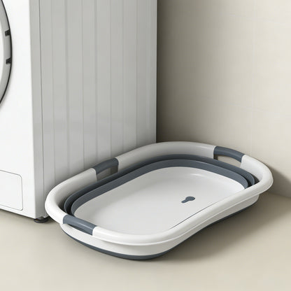 Dog Bath Tub, Portable Foldable Dog Bathtub with Drainage Hole, for Small Dogs Puppies Grey