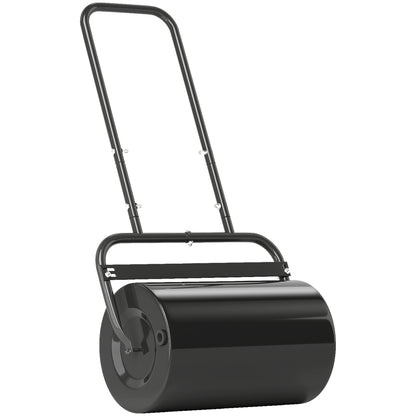 38L Fillable Cylinder Steel Lawn Roller - Black