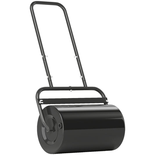 38L Fillable Cylinder Steel Lawn Roller - Black