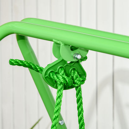 Kids Swing, Steel Nursery Swing, with Seatbelt, High Support Back, Front Guard, for Ages 6-36 Months - Green