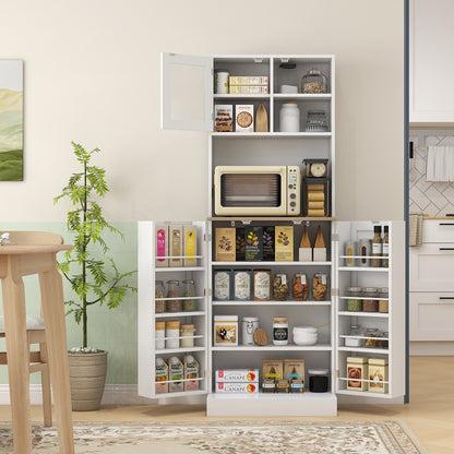 Two-Part Kitchen Storage Cabinet - White