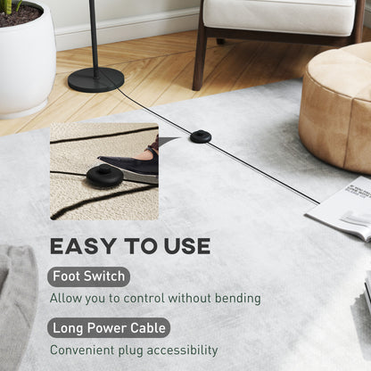 Floor Lamp for Living Room, 3D Printed Modern Standing Lamp with Flowing Curved Shade & Foot Switch