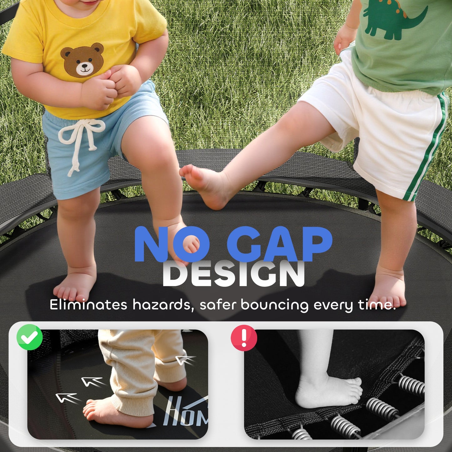 4.6FT/55" Kids Trampoline with Enclosure Net, Outdoor Indoor Use, for Ages 3-10 Years, Black