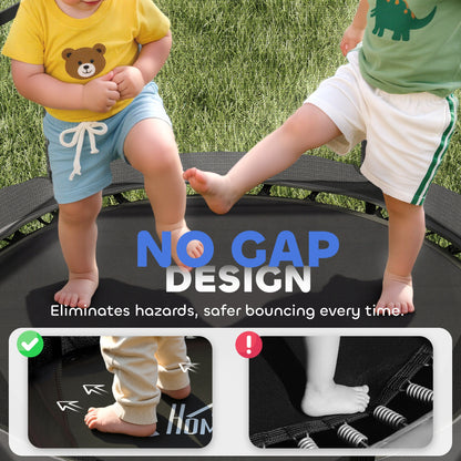 4.6FT/55" Kids Trampoline with Enclosure Net, Outdoor Indoor Use, for Ages 3-10 Years, Black
