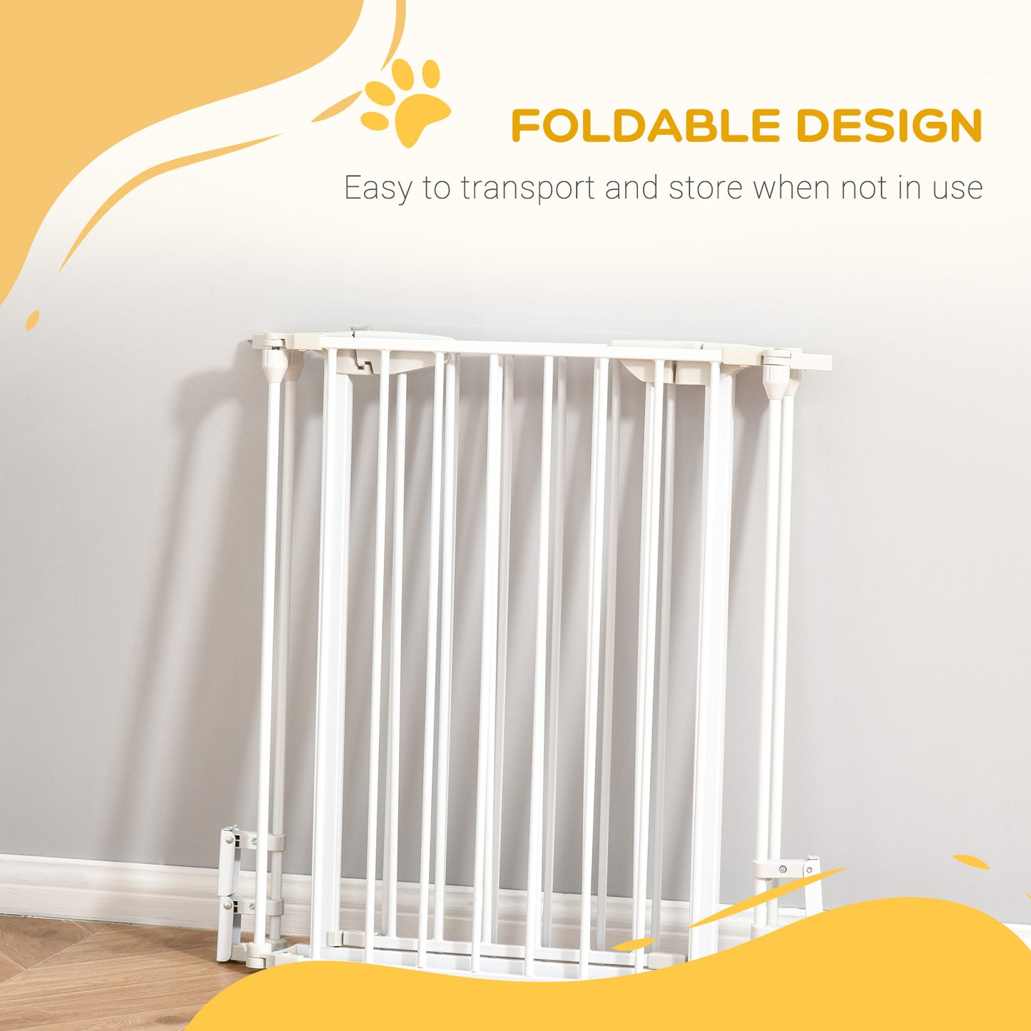 Pet Safety Gate, 3 Panels Playpen Fireplace, Foldable Metal Fence, Stair Barrier, Room Divider