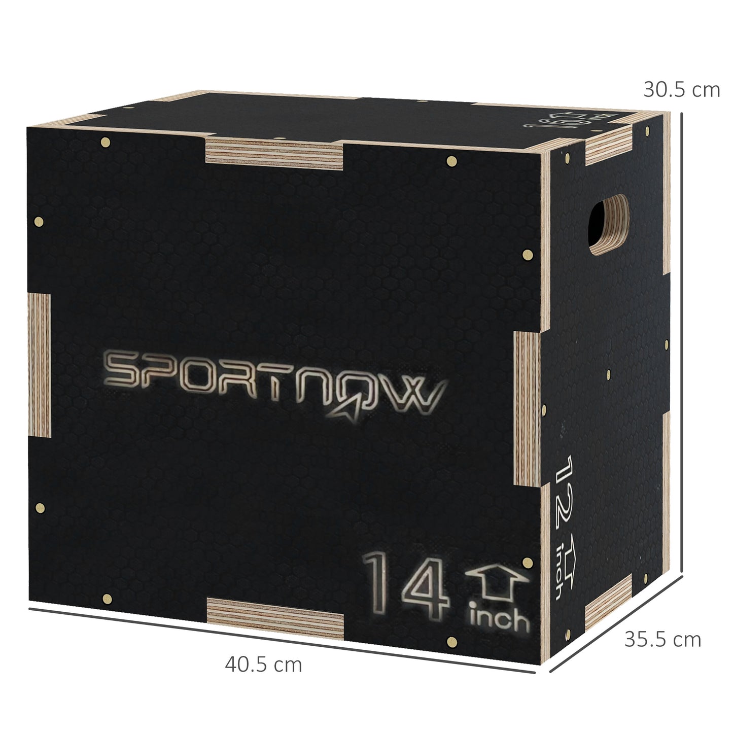 Multi-Faceted Jump Box, Wooden Step Up Box, for Home, Gym, Exercise, Black