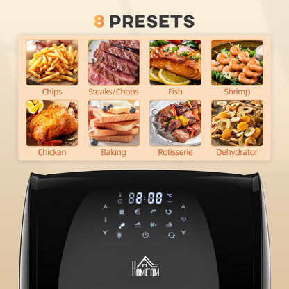 12L 8 in 1 Digital Air Fryer Oven with Roast, Bake, Dehydrate, 8 Preset Modes, Rapid Air Circulation, Timer, Inner Light