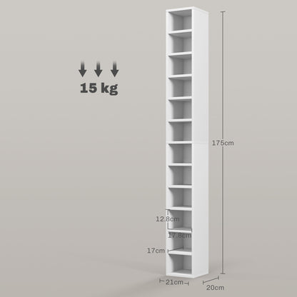 204 CD Tall Narrow Media Storage Tower - White