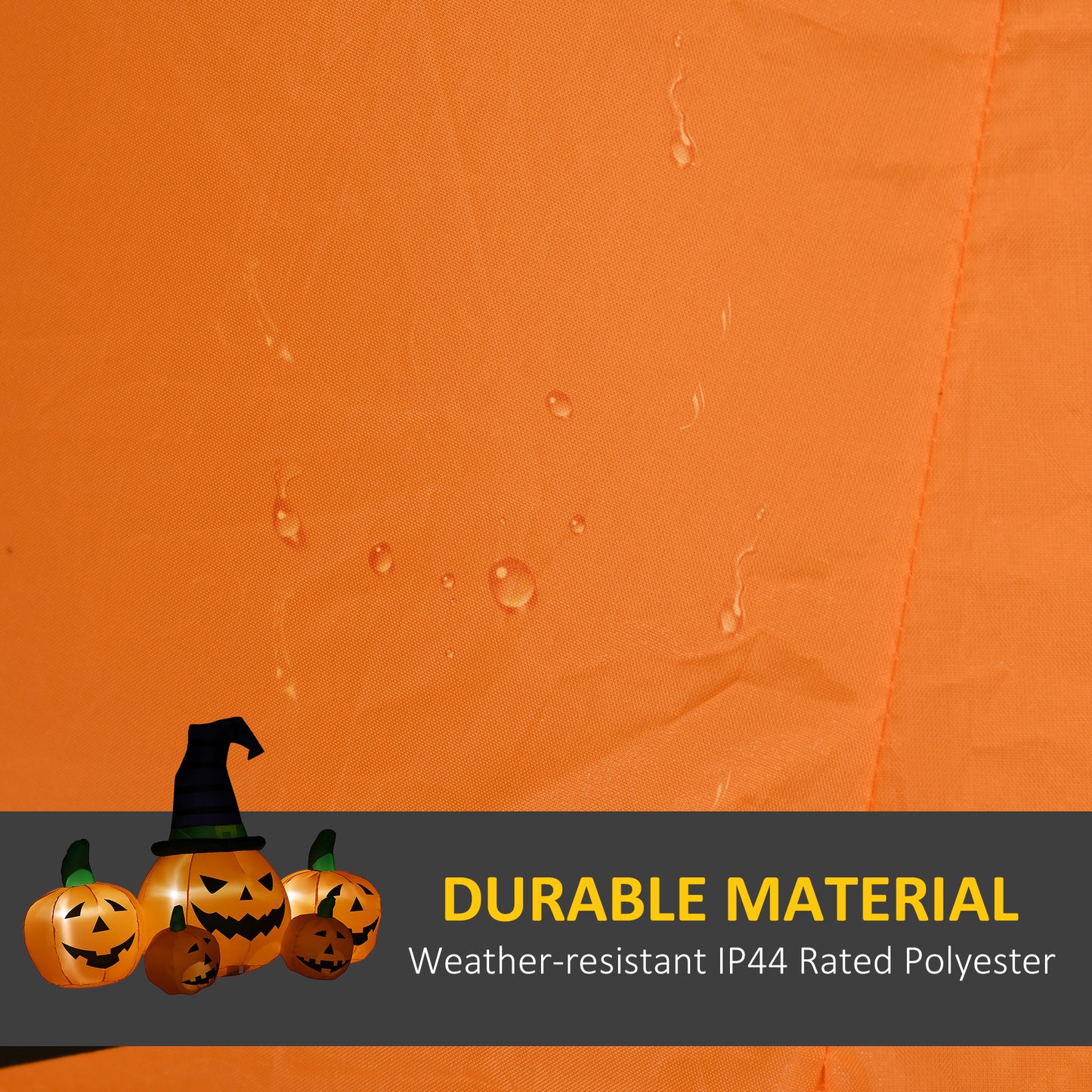 6ft Inflatable Halloween Large Pumpkin in Hat with Four Small Pumpkins, Blow-Up Outdoor LED Display for Lawn, Garden, Party