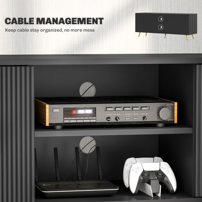 Modern TV Stand Cabinet for TVs up to 55", TV Unit with 2 Open Shelves and 2 Cabinets