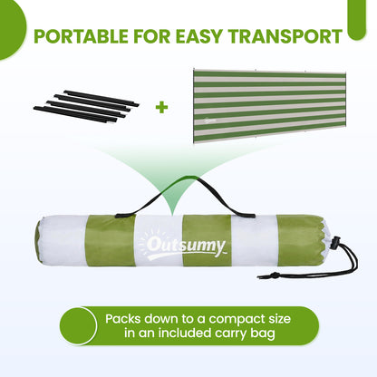 4 Pole Camping Windbreaks, Beach Wind Shield Shelter with Carry Bag and Steel Poles, 540cm x 150cm, Army Green