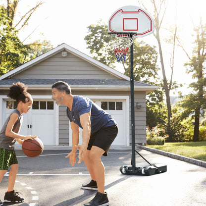 Basketball Hoop Outdoor, Portable Basketball Hoop and Stand with Weighted Base, Portable on Wheels, 1.55-2.1m, for Teens