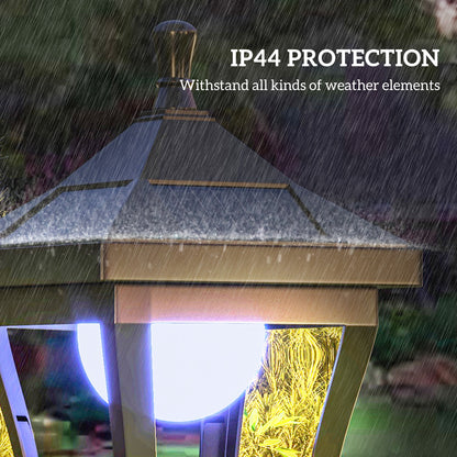 1.3 m Garden Lamp Post Light, LED Outdoor Solar Post Lights, Waterproof IP44 for Patio, Garden, Pathway, Cool White
