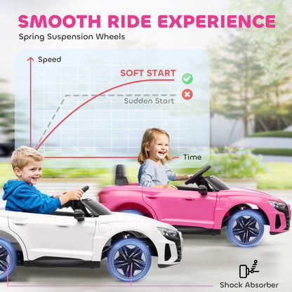 Audi Licensed 12V Kids Electric Ride-On, with Remote Control, Suspension System, Lights, Music, Motor - Pink