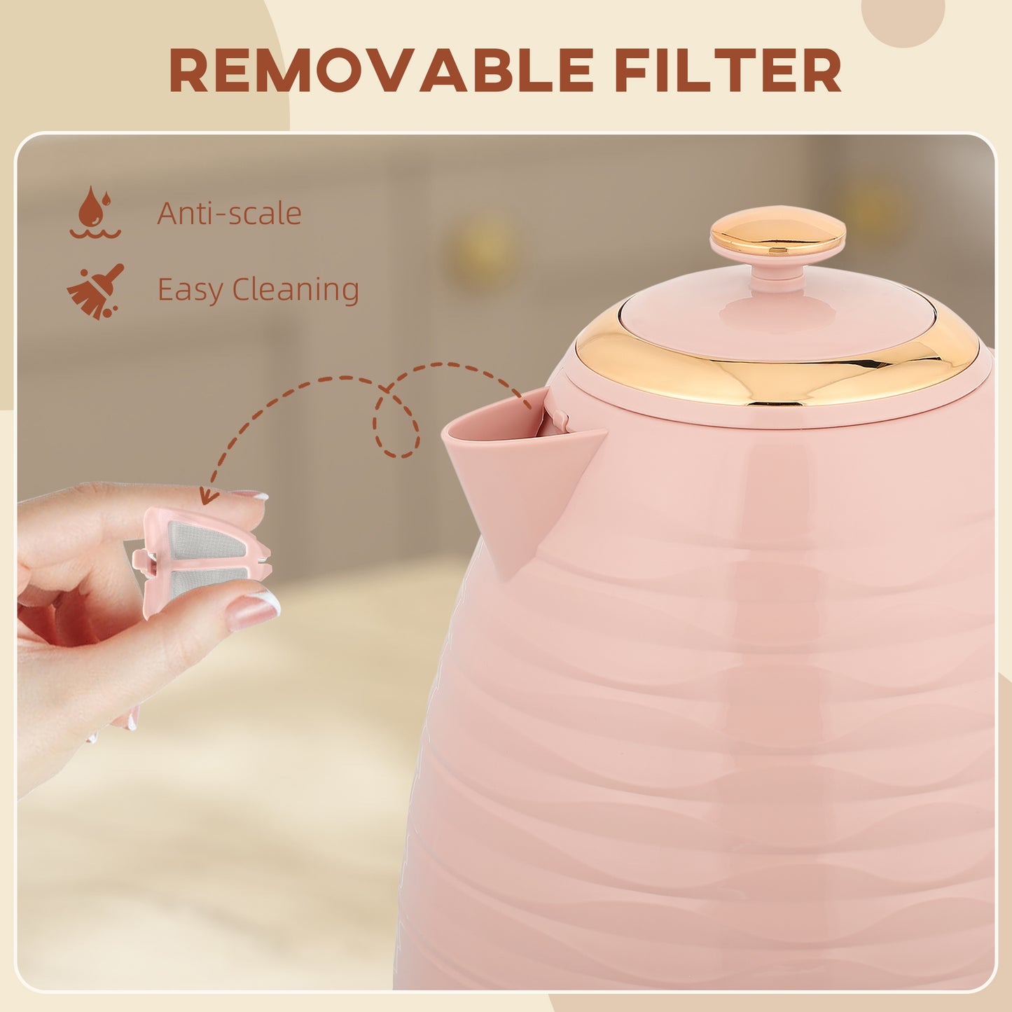 3kW Rapid Boil Honeycomb Kettle - Pink