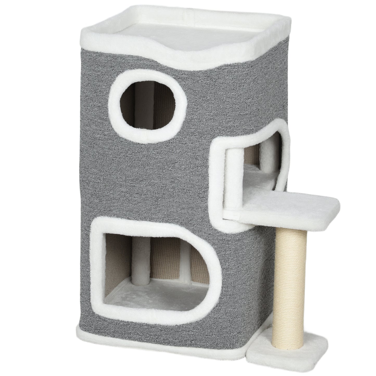 75 cm Cat Tree, Cat Tower Condo for Indoor Cats with Scratching Post, Jumping Platform, Grey