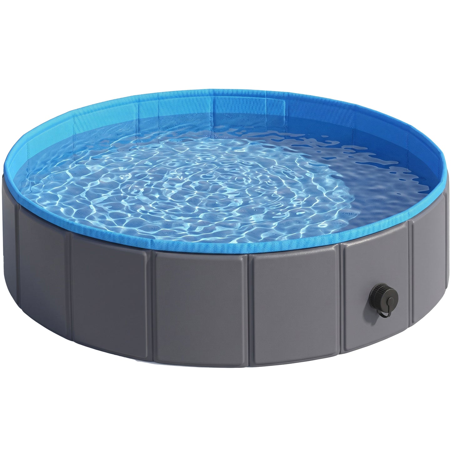 Foldable Dog Pool for Puppies and Ducks Dog Paddling Pool Bath Tub, Dark Grey, 80 x 20 cm