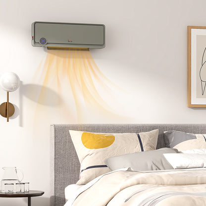 Wall Downflow Heater 2 Heat and Fan 1000W/2000W, Electric Space Heater with Timer Remote Oscillating