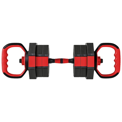 6-in-1 Adjustable Weight Dumbbells Set, Used as Kettlebell, Barbell, Dumbbell, Push-Up Stand