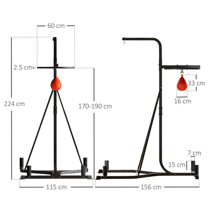 Adjustable Freestanding Speedbag, Punch Bag Hanger, Black