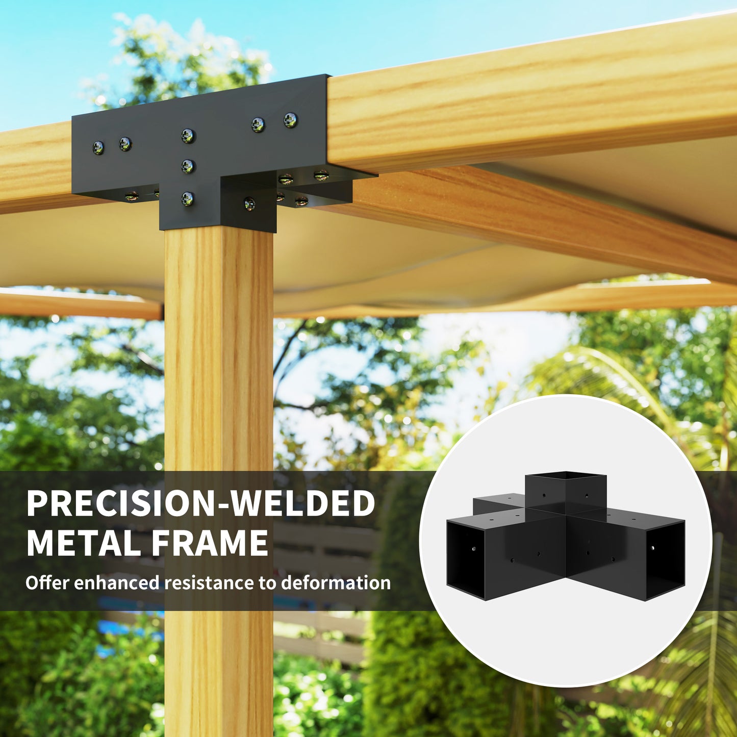 12PCS Pergola Kit, Pergola Brackets with 3-Way & 4-Way Corner Brackets for 9.6 x 9.6 cm (Actual 9.2 x 9.2 cm) Lumber