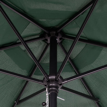 2m Garden Parasol Umbrella, Outdoor Sun Shade with 6 Sturdy Ribs for Balcony, Bench, Garden, Green