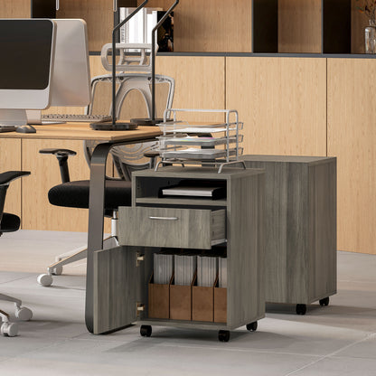 Filing Cabinet, Mobile File Cabinet with 2 Drawers, Office Home Organiser on Wheels for A4, Letter-Size File Folders