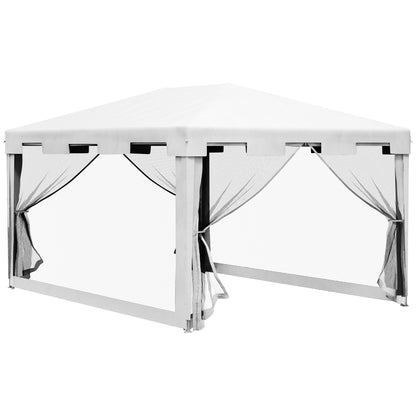 4 x 3 m Party Tent Wedding Gazebo Outdoor Waterproof PE Canopy Shade with Panel