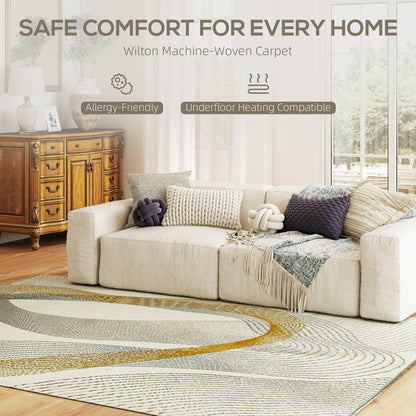 Modern Area Rug, Machine Washable Rug, Allergy-Friendly Floor Carpet for Living Room, Bedroom, Dining Room, Home Office