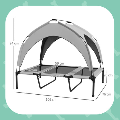 Cooling Raised Pet Bed w/ Washable Breathable Mesh, for Large Dogs, 106 x 76 x 94cm - Light Grey
