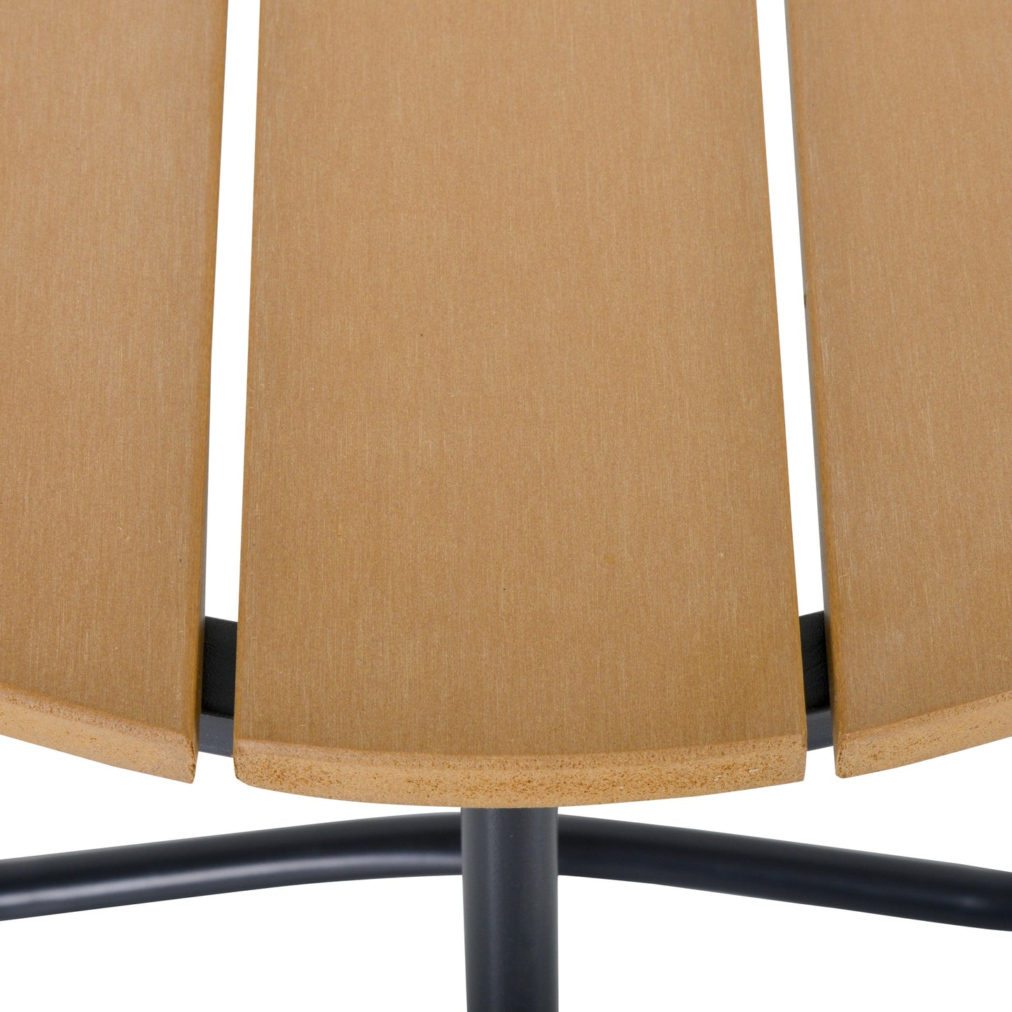 Round Outdoor Side Table Adjustable Leg Pads Garden Table 49 x 49 x 48 cm Natural Wood & Black