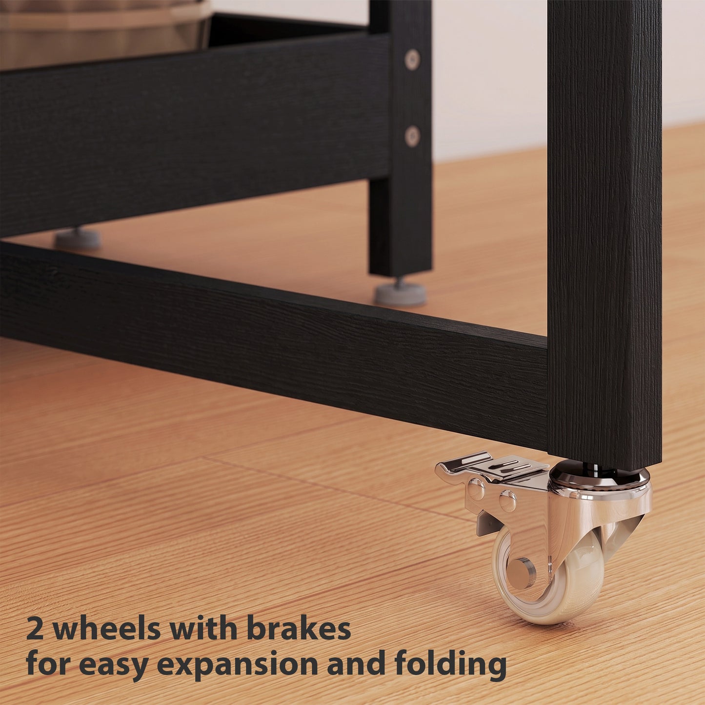 Four-Person Drop Leaf Table - Black Wood-Effect