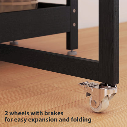Four-Person Drop Leaf Table - Black Wood-Effect