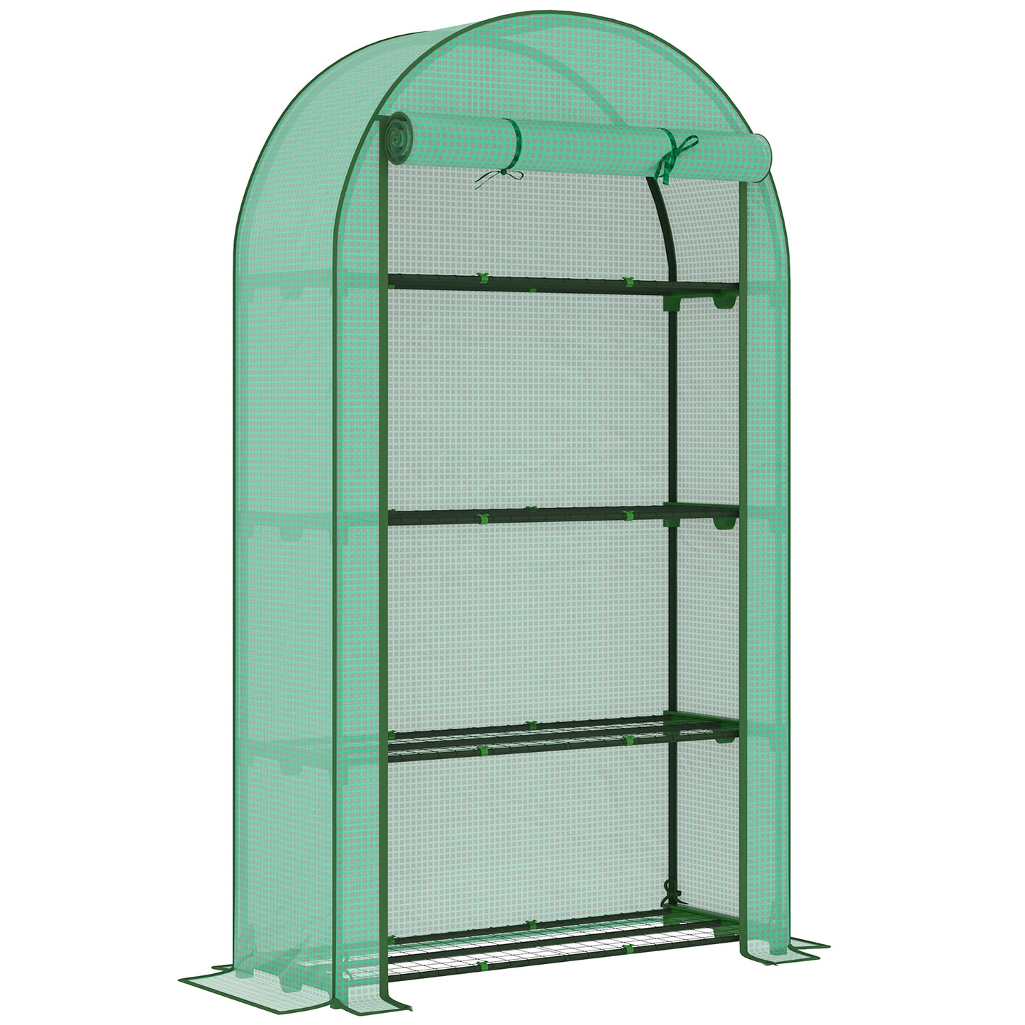 Four Shelf Mini Greenhouse - Green