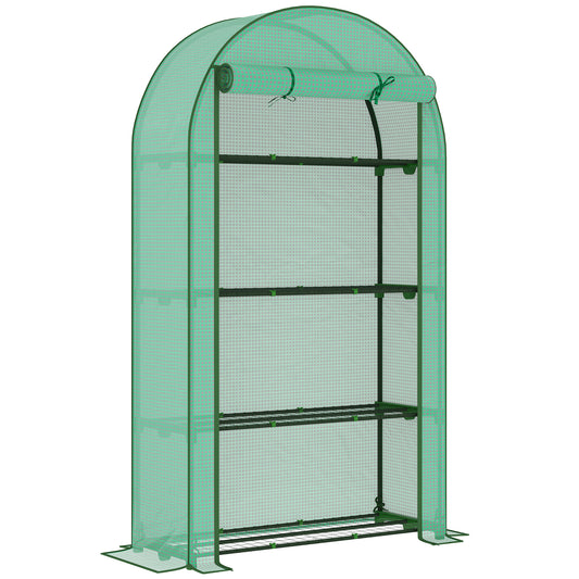 Four Shelf Mini Greenhouse - Green