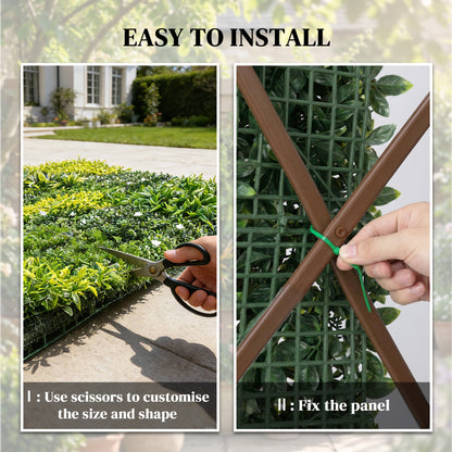 Artificial Plant Wall Panel, 100x100 cm Artificial Grass Backdrop Wall, Green