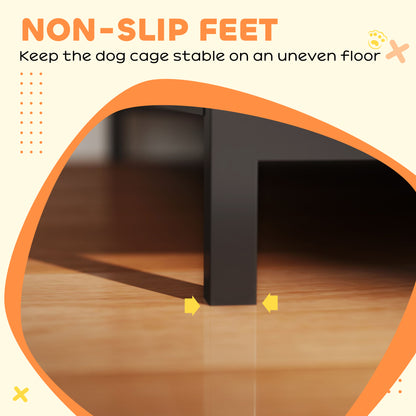 Dog Crate Furniture with Anti-Chew Resistant Mesh, Anti-Escape Single Door, for Large Dogs, 100 x 60 x 81.5 cm