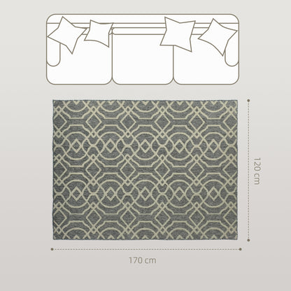 UV Resistant Indoor & Outdoor Area Rug, Easy-Cleaning Machine Washable Rug with Geometric Pattern for Patio, Garden, Kitchen
