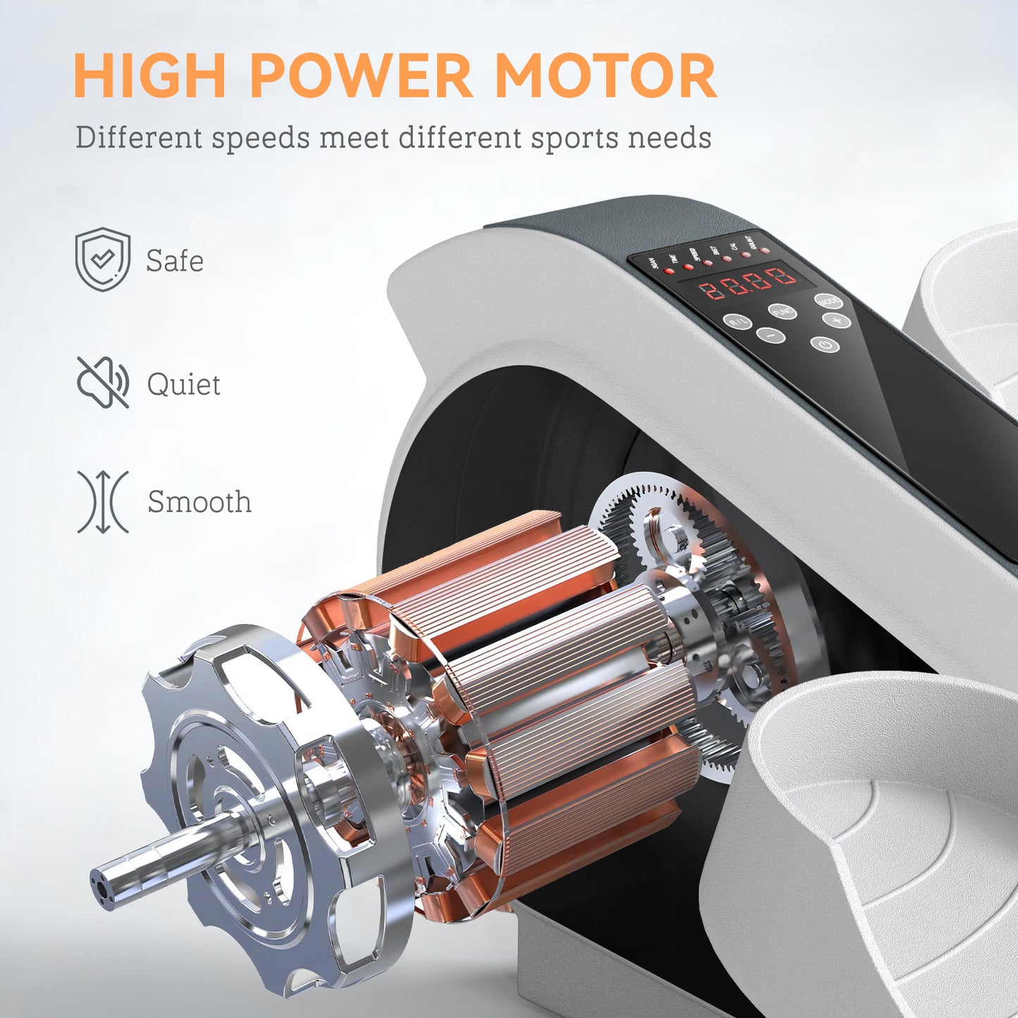 Under Desk Elliptical Machine, Seated Pedal Exerciser, Mini Electric Elliptical Machine for Seniors with LCD Monitor