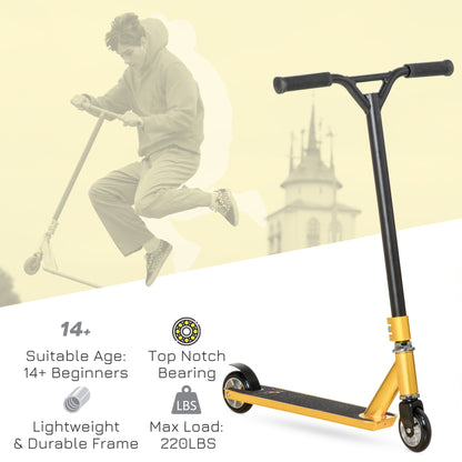 Stunt Scooter, 360° Entry Level Tricks Scooter w/ Lightweight Aluminium Deck and ABEC 7 Bearing, For Age 14+ Beginners