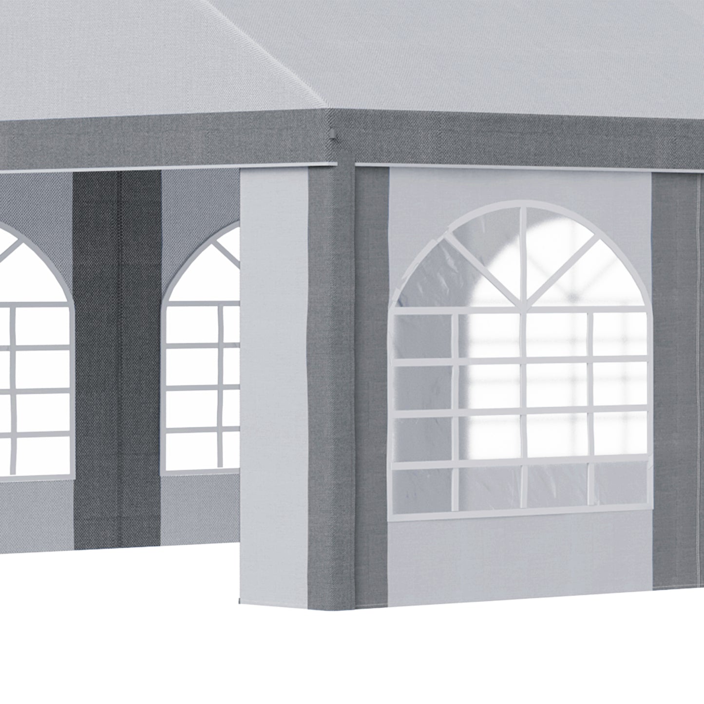 8m x 4m Marquee Gazebo with Sides, Level 4 Wind Protection & Waterproof, Light Grey