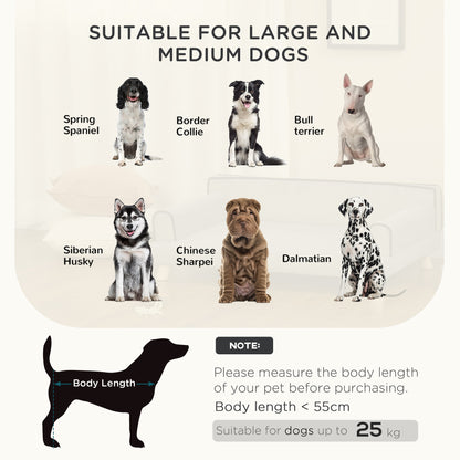 Dog Sofa, with Wooden Legs, Water-Resistant Fabric, for Medium & Large Dogs - Grey