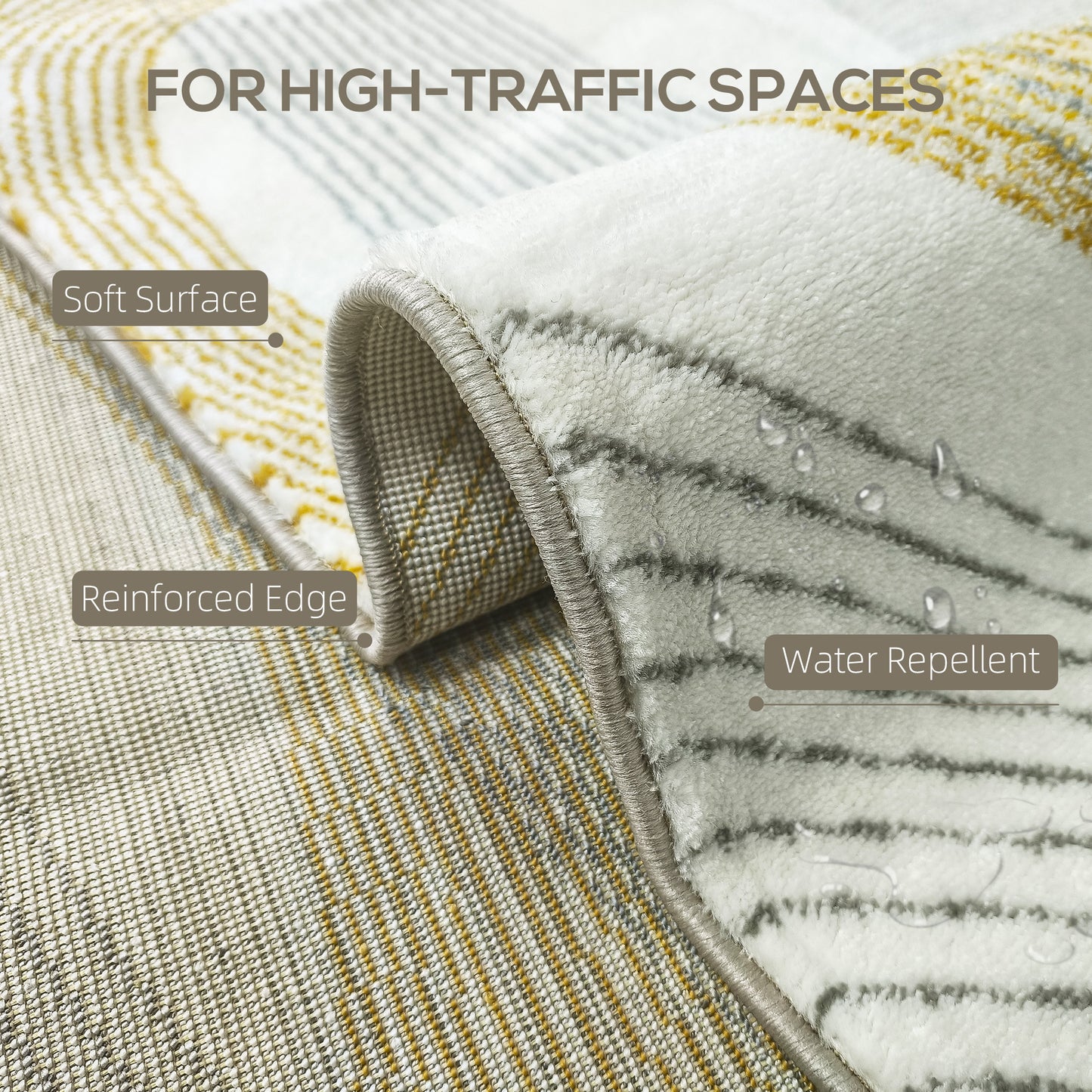 Modern Area Rug, Machine Washable Rug, Allergy-Friendly Floor Carpet for Living Room, Bedroom, Dining Room, Home Office